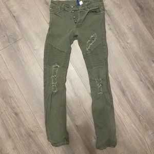 H&M Ripped Biker Jeans